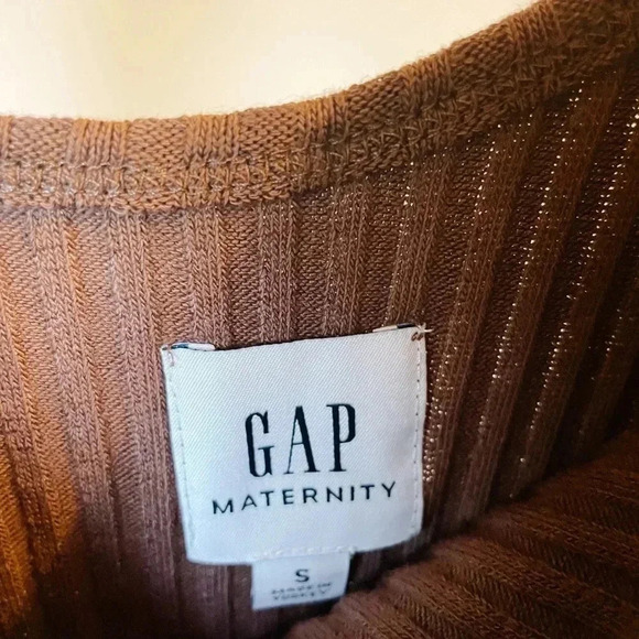 GAP Maternity Brown Ribbed Tank Dress Small - Picture 4 of 6